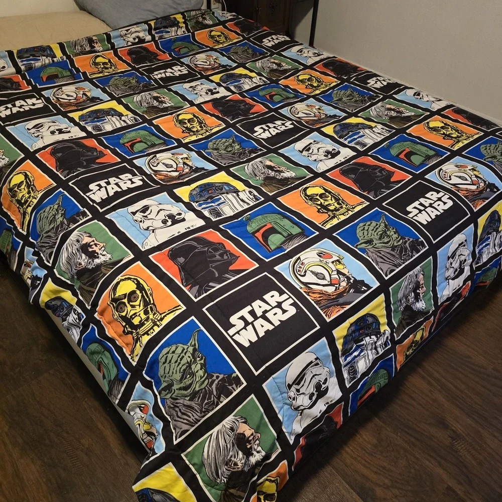 VTG Star‎ Wars Classic Reversible Twin Comforter Vader Yoda Skywalker 84
